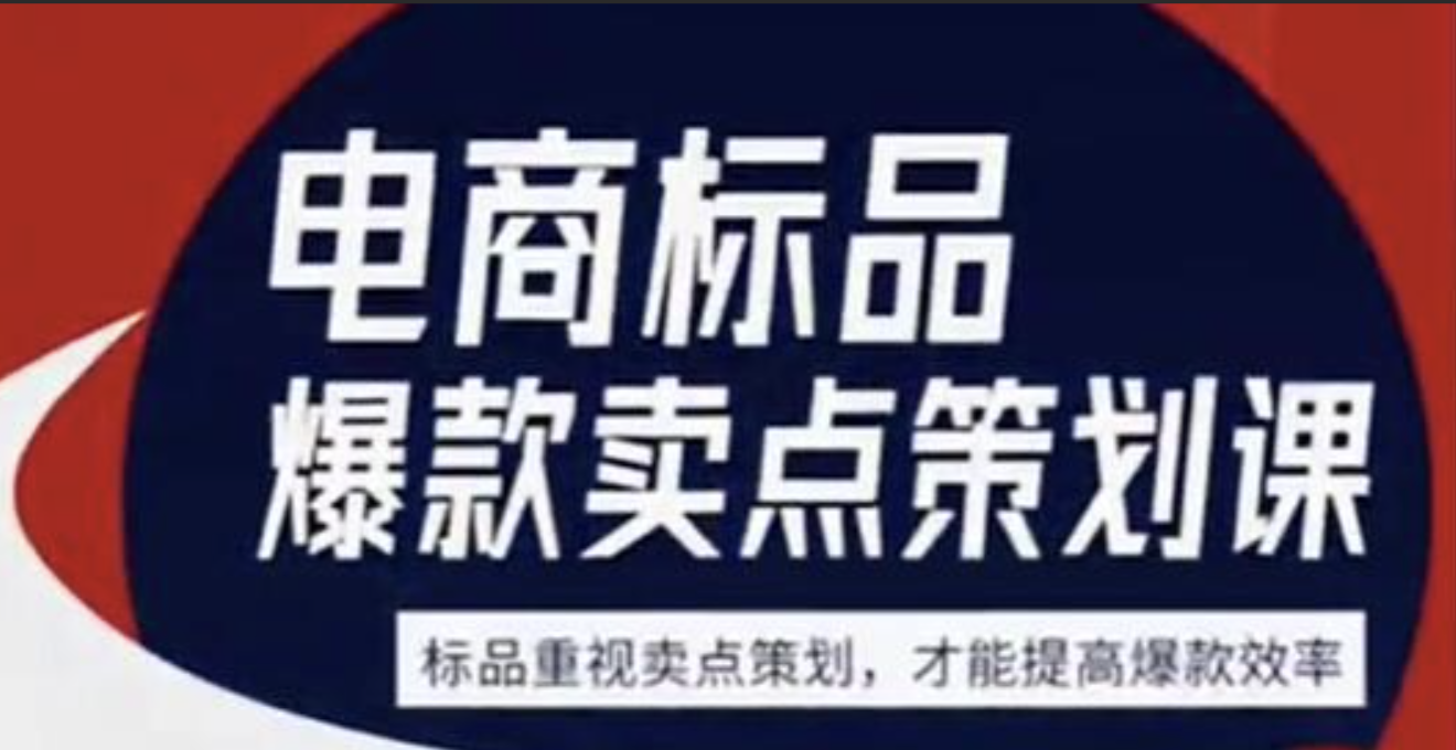 电商标品爆款卖点策划课，标品卖点成就爆款，可落地卖点提炼课