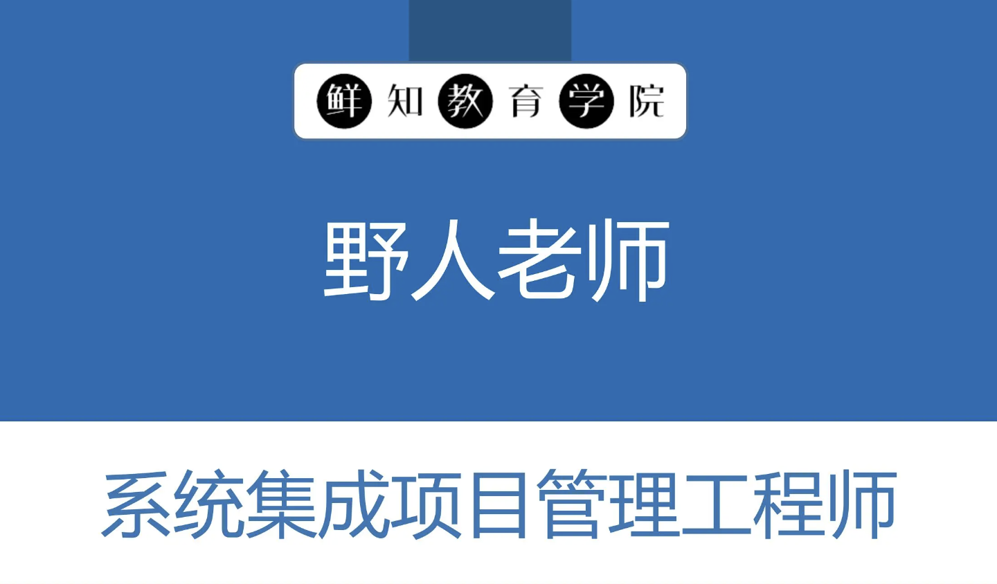 野人老师.202311.软考中级系统集成项目管理工程师
