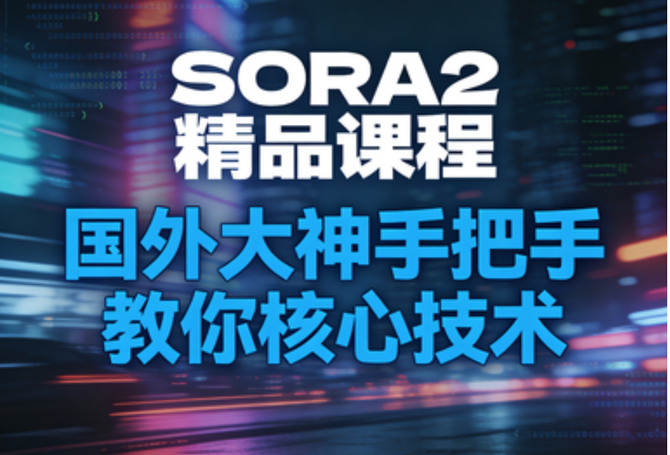 SORA2精品课程，国外大神手把手教你核心技术